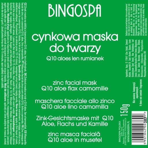 ZINKOVÁ MASKA NA TVÁR S KOENZÝMOM Q 10