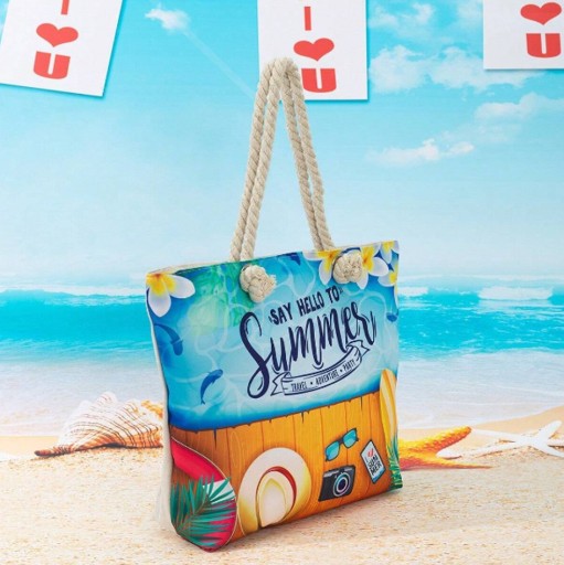 PLÁŽOVÁ TAŠKA S RÚČKOU, Zips, SHOPPER, PLÁŽOVÁ TAŠKA, PIKNIKOVÝ MIX
