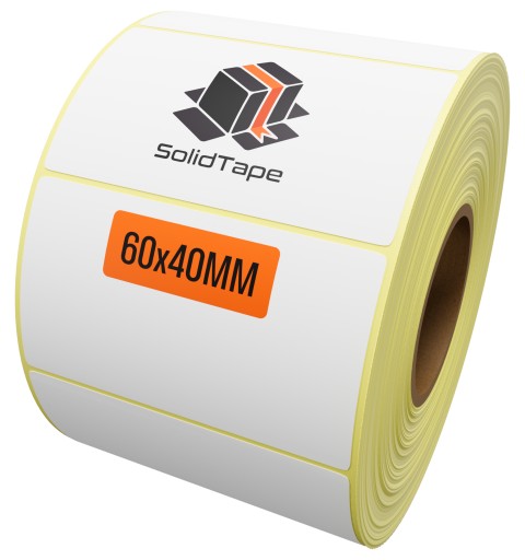 Termo kuriérske etikety 60x40 mm 1000 kusov, samolepiace biele
