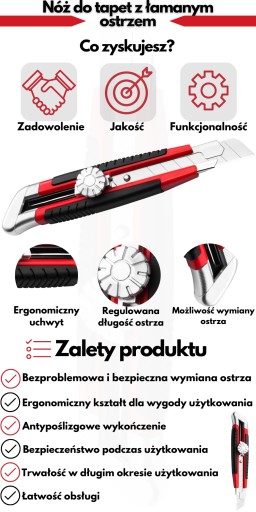 Nôž na tapety, 18 mm zlomená čepeľ