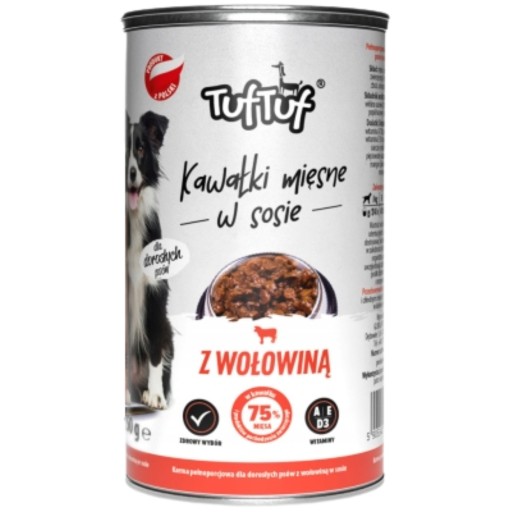 MOKRÁ KÚSOK TUF TUF HOVÄDZIE 415 KRMIVO PRE PSIE MÄSO V Omáčke 415G