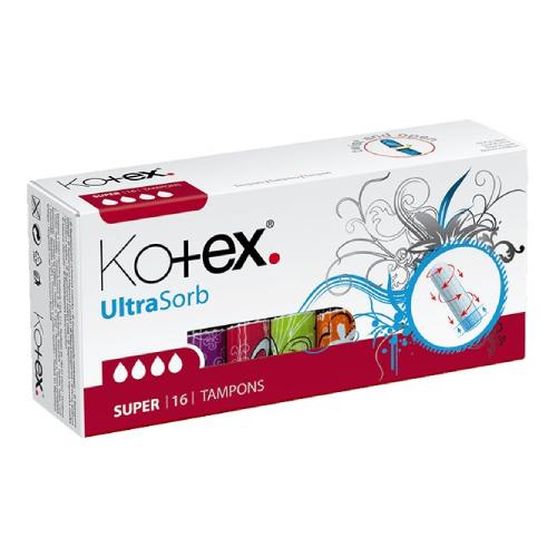 Tampóny KOTEX Ultra Sorb Super, 16 ks.