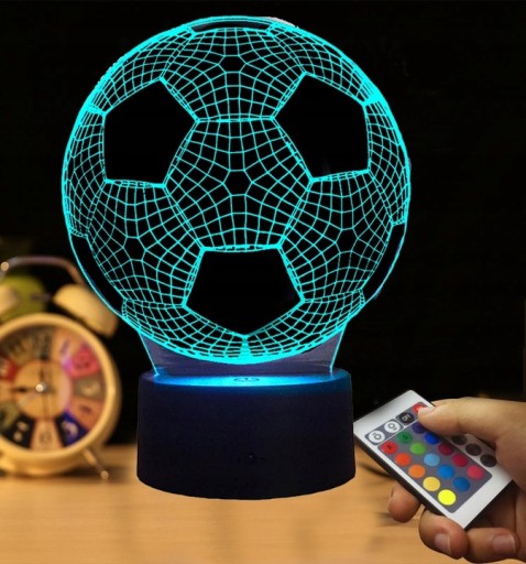 LED FUTBALOVÁ NOČNÁ LAMPA S 3D DIAĽKOVÝM VÝKONOM