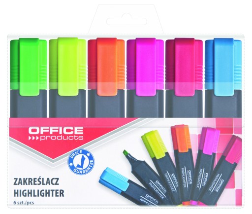 Zvýrazňovače Set Office Products 6 farieb v kufríku