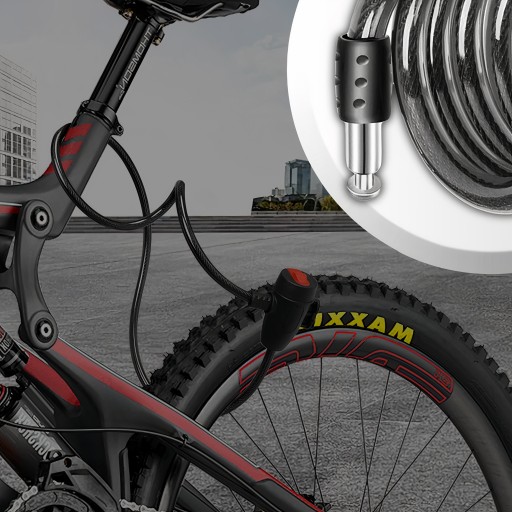 ZÁMOK NA BICYKEL ZÁMOK NA BICYKEL BEZPEČNOSTNÝ KÁBEL KĽÚČ