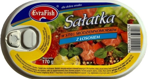 STREDOMORSKÝ ŠALÁT S LOSOSOM 170G EVRAFISH