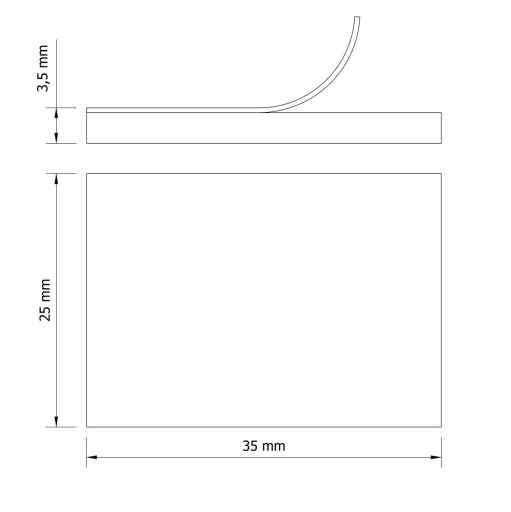 Plsťové podložky 25x35 mm 36 ks, plsť na nábytok hnedá