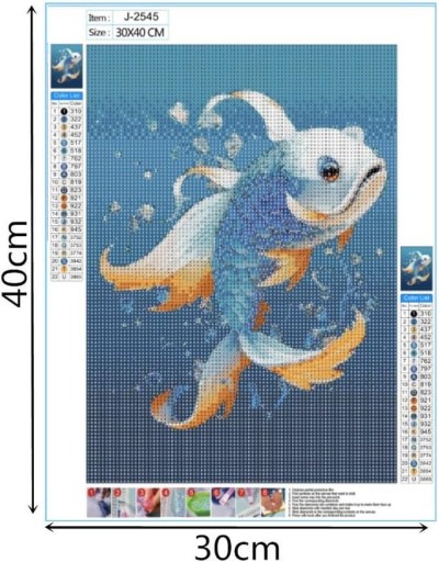 Diamantové vyšívanie 5D diamantový obraz 30x40cm DIY Ryba