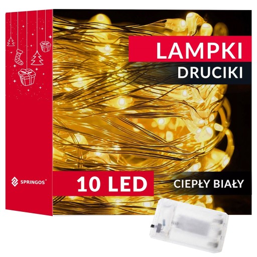 DRÔTOVÉ LAMPY 10LED TEPLÉ BIELE MIRKO STRUNOVÉ SVIETIDLÁ SVETLO NA BATÉRIU