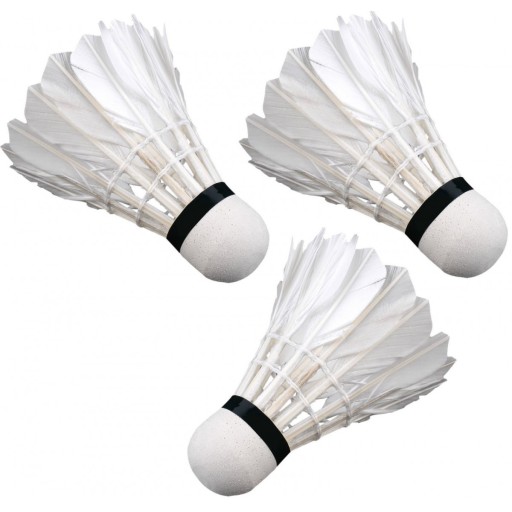ENERO PIEROVÝ BADMINTON SHUTTLETE, 3 KS, BIELY