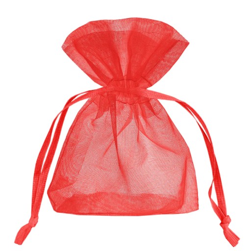 Organzové vrecká 10x15 cm červené, 10 ks poďakovanie, sviatky, cukríky