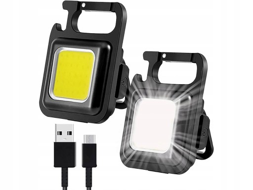 COB LED kľúčenka lampa s magnetom baterka USB otvárač