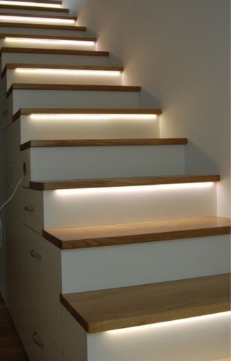 LED pásik na schody/schodíky, neutrálna biela, 12V