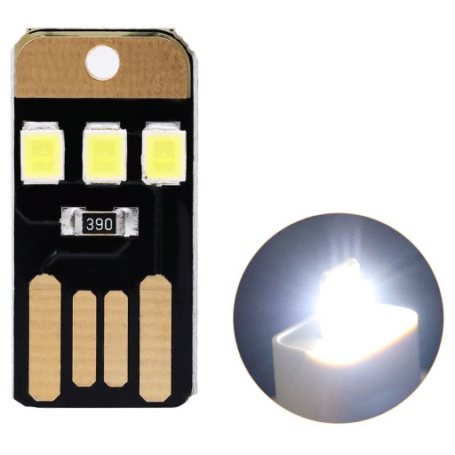 Mini LED USB lampa, čierna, 3 výkonné diódy