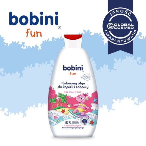 Bobini Tekutý kúpeľ pre deti na farbenie vody Ružová super pena 500 ml
