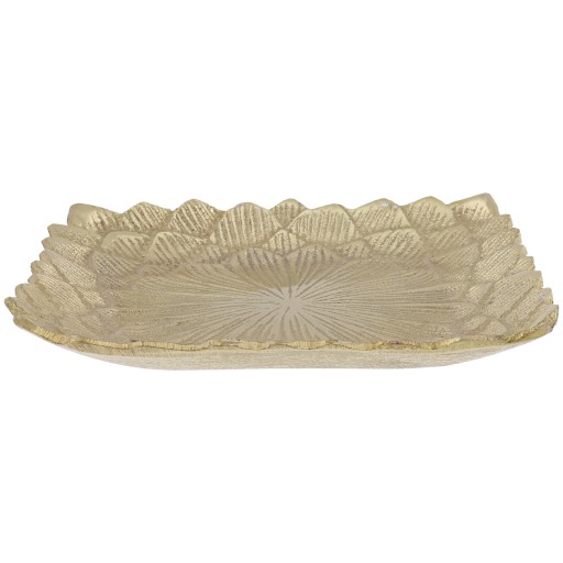KRÁSNY okrúhly KOVOVÝ TANIER S GLAMOUR ZLATÝM VZOROM 15x15cm