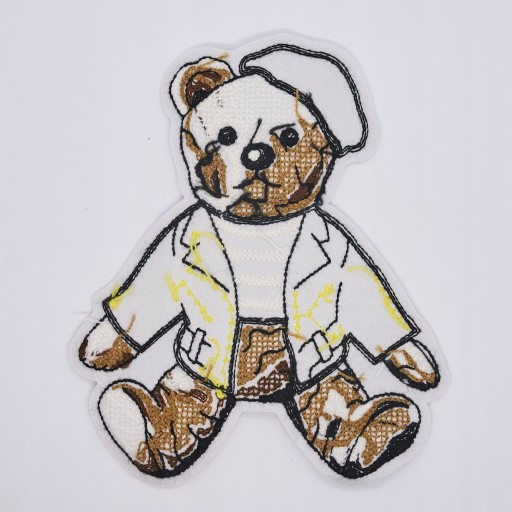Nášivka BEAR na šitie, veľká nášivka, 20 cm
