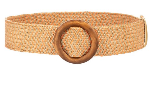 PÁS DÁMSKY ELASTICKÝ, ORANŽOVÝ BÉŽOVÝ, SLAMENÝ, PÁSOVANÝ PÁS 100-120 CM