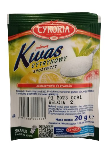 Jedlá kyselina citrónová 20 g čakanky