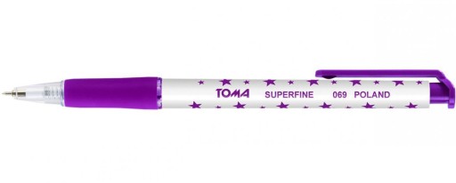 TOMA SUPERFINE 069 AUTOMATICKÉ GULIČKOVÉ PERO S HVIEZDAMI FIALOVÝMI