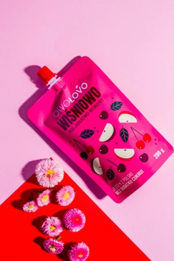 Owolovo Cherry-Apple Cherry Ovocná Apple Cherry Mousse bez cukru 200g