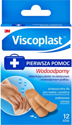 Vodotesné náplasti Viscoplast s obkladom Priedušné flexibilné 12 ks
