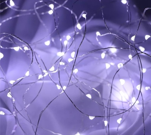 100 LED DRÔTOVÝCH LAMPY, NA BATÉRIU, BIELE SVETLO