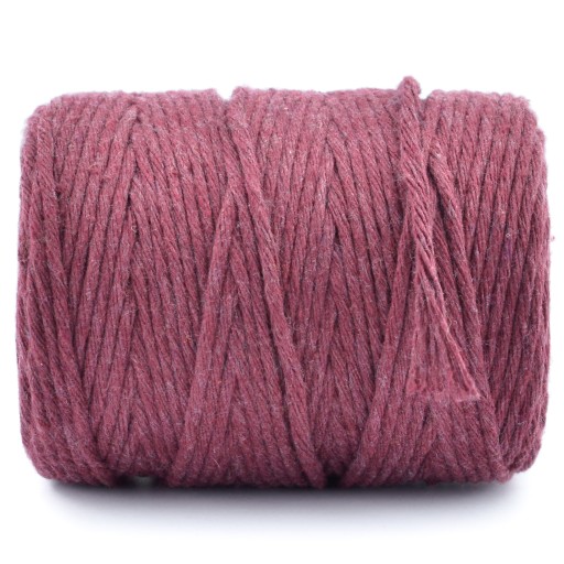 Bavlnená šnúrka na makramé, 3mm, 100m, bordová
