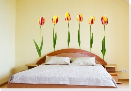 Nálepka na stenu s kvetmi 30 cm Tulipán 15