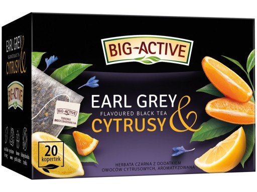 BIG ACTIVE BLACK čaj s príchuťou EARL GRY A CITRUS 20 OBÁLOK