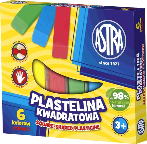 Plastelína Astra štvorec 6 farieb 83811908