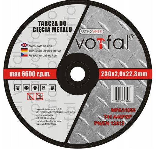 DISKY REZNÉ KOTÚČE NA OCEL KOVOVÝ 230x2,0mm KOTOUČE DO UHLOVEJ BRÚSKY