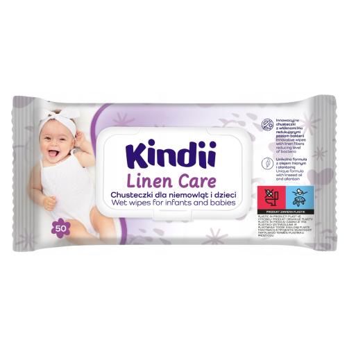 KINDII Vlhčené obrúsky pre bábätká, 50 ks.