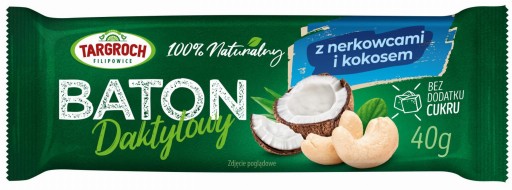 Datľová tyčinka s kešu orieškami a kokosom 40g Targroc