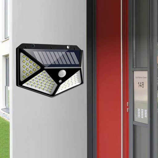 Solárna lampa so súmrakovým pohybovým senzorom, 100 LED