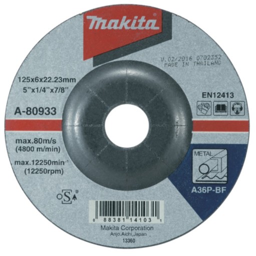 MAKITA Brúsny kotúč na kov 125x6 mm, A36P
