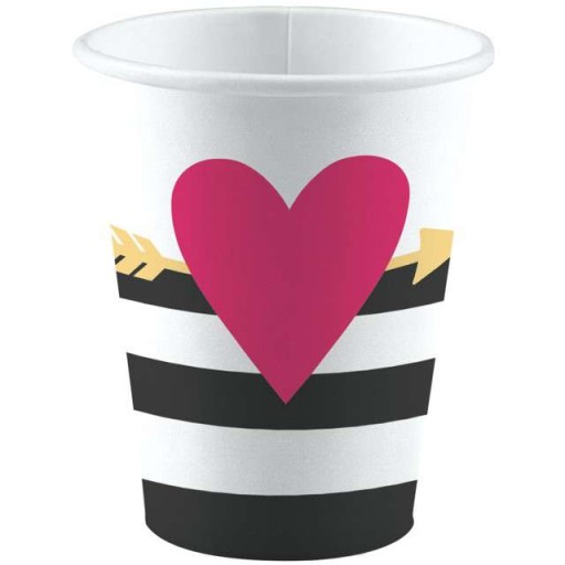 EVERYDAY LOVE papierové poháre srdce 250ml 8 ks