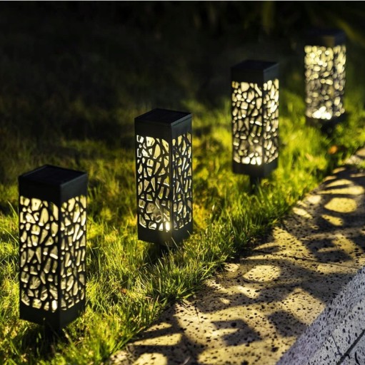 ZÁHRADNÁ SOLÁRNA LAMPA ČIERNA STÓĽOVÁ LED LAMPA 18x6x6 cm