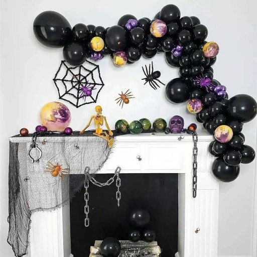 ČIERNE BALÓNY SÚPRAVA BALÓNOV HALLOWEENSKÉ BALÓNY 10