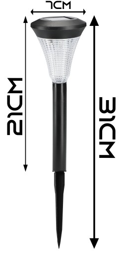 Solárne LED záhradné svietidlo, vstavaný stĺpik