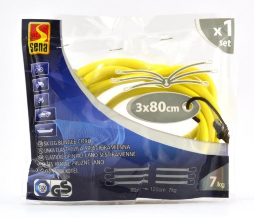6-ramenné elastické lano na uchytenie 80 cm TUV