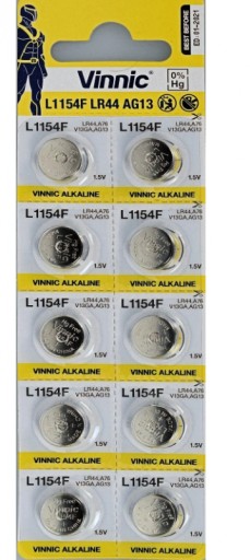 Vinnic AG13 LR44 batéria 1,5V blister 10 ks.