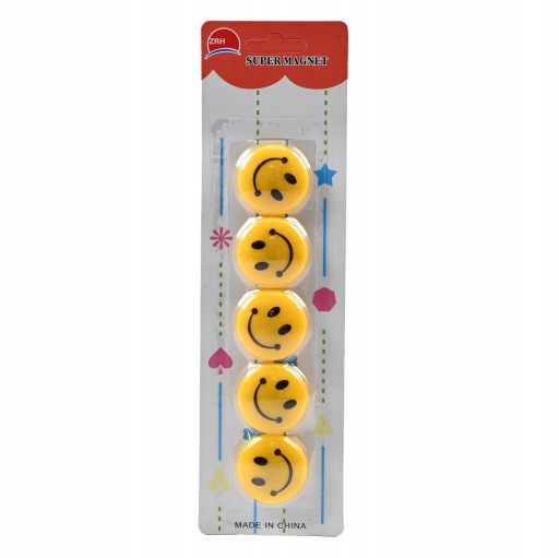 SMILE EMOTIONS ŽLTÉ MAGNETY NA CHLADNIČKU SADA 5 MAGNETOV