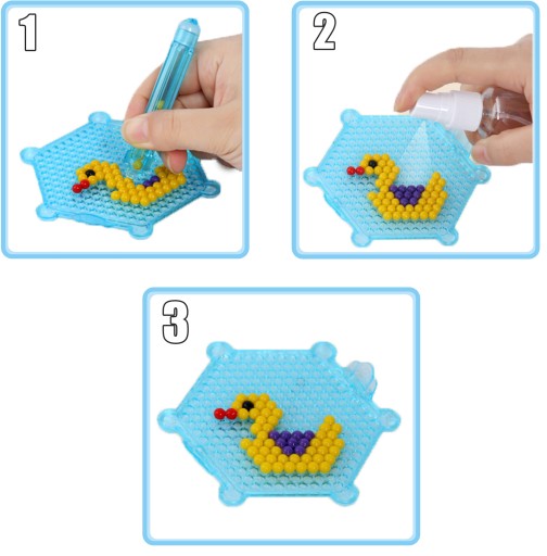 FAREBNÉ VODNÉ KORÁLKY Aquabeads 1000 kusov Kľúčenky Šablóny Prívesky