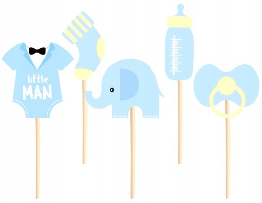 Piker Baby Shower Toppers modré 5 ks