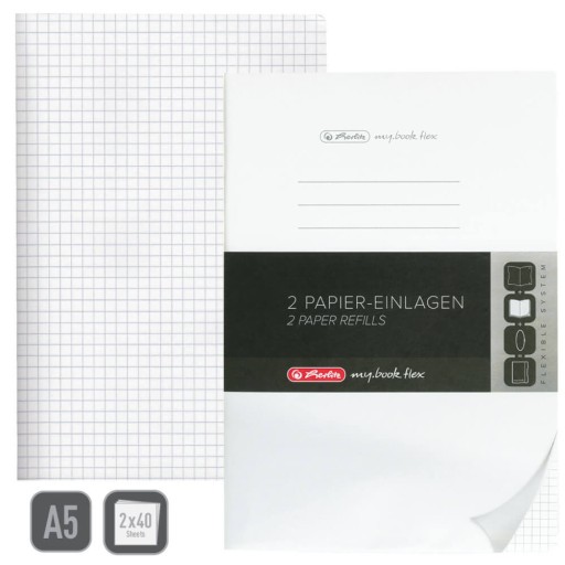 Vložky do zošita A5 My.Book, mriežka, 2x40 HERLITZ