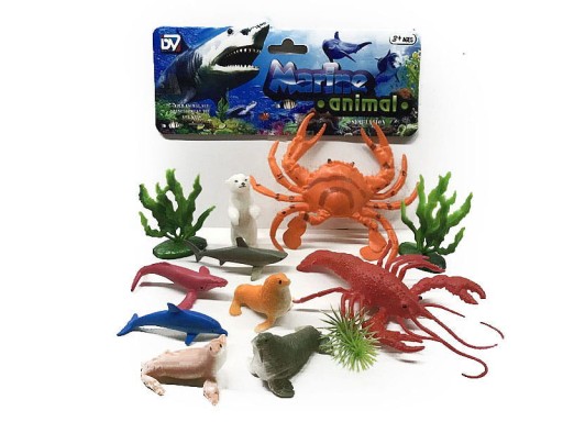 GUMOVÉ VODNÉ ŽIVOČÍCHY FÓRKY KRAB DELFÍN