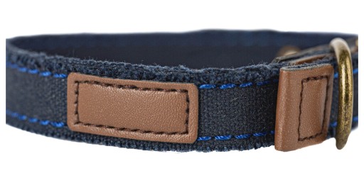 Látkový obojok pre malého psíka, Vintage GOLD BUCKLE, farby, 44cm M