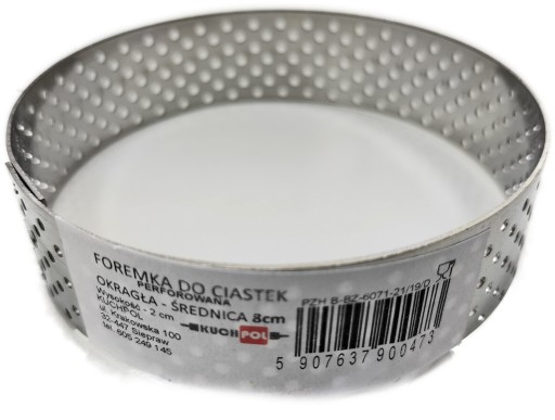 Perforovaný okraj, priemer 8 cm, tortová forma