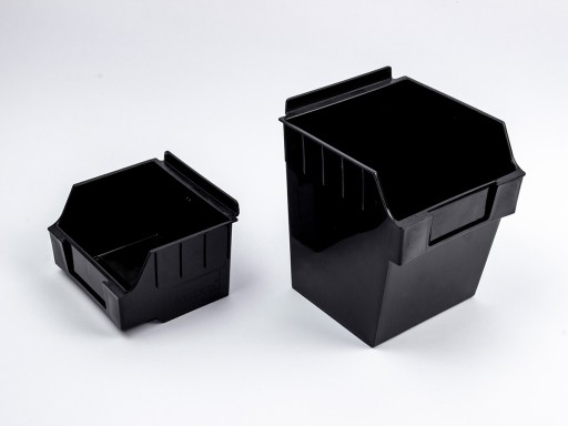 TOP kontajner vysoký na Slatwall 15x15x18cm čierny